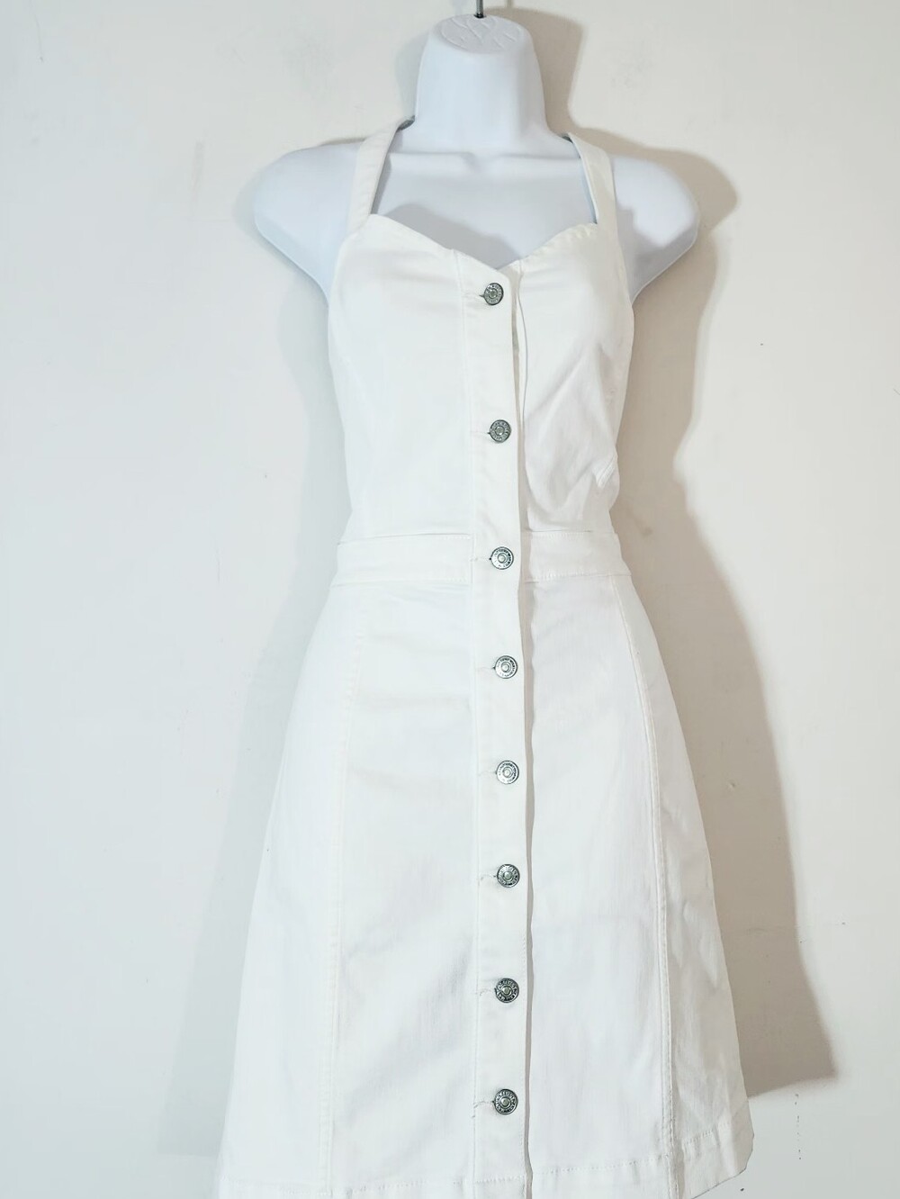 7 For All Mankind Sleeveless Denim Button-Front Sundress Size XL Color: White